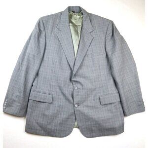 VINTAGE MEN S GRAY PLAID BLAZER SUIT JACKET - SIZE 44R